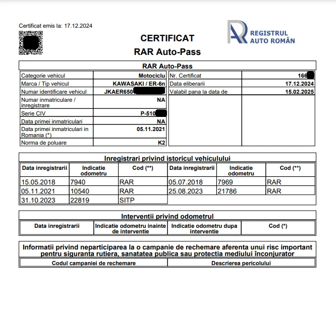 Certificat RAR AutoPass